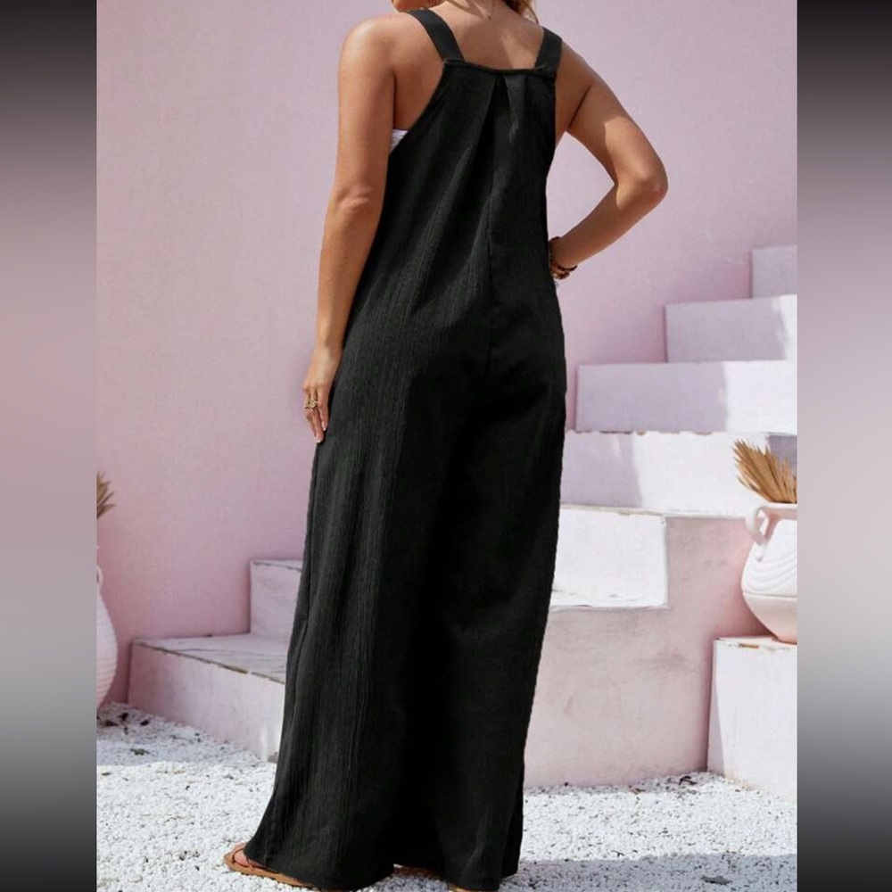 Plus size pink overall jumpsuit - Picture 8 of 14